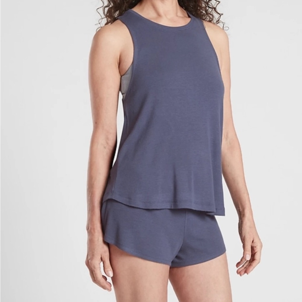 Athleta NWT | Well Rested Sleeveless Ribbed Sleep Top | S | Blue